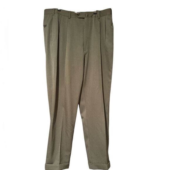 Tommy Hilfiger Olive Trousers Dress Pants Size 36/32 - Picture 1 of 8